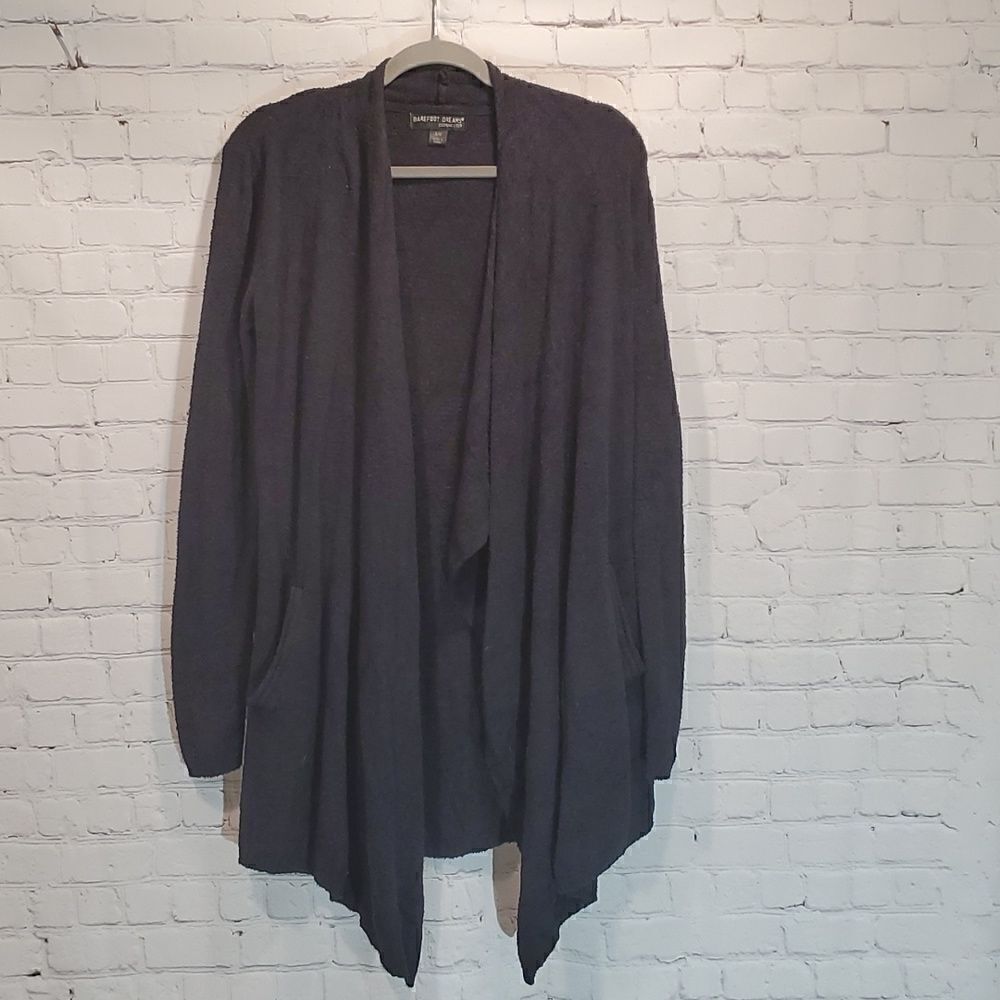 Barefoot Dreams cozychic lite Island Wrap cardigan in black